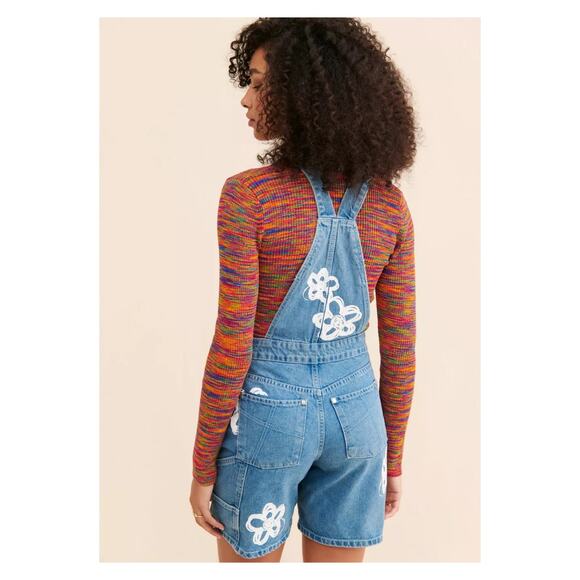 The Ragged Priest Flower Print Shortalls Sz.28 NWT - Picture 4 of 15